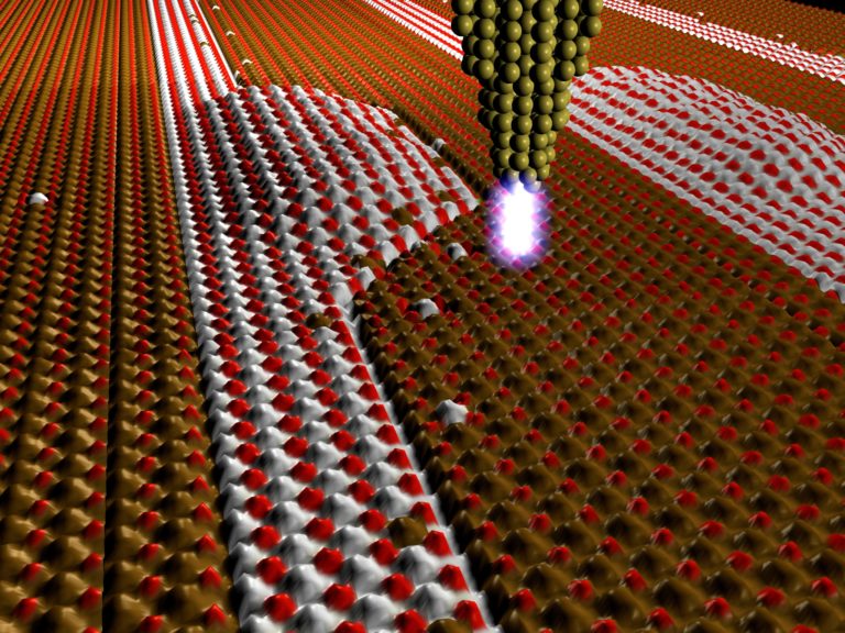 Image de synthèse d'une hétérostructure de semiconducteurs